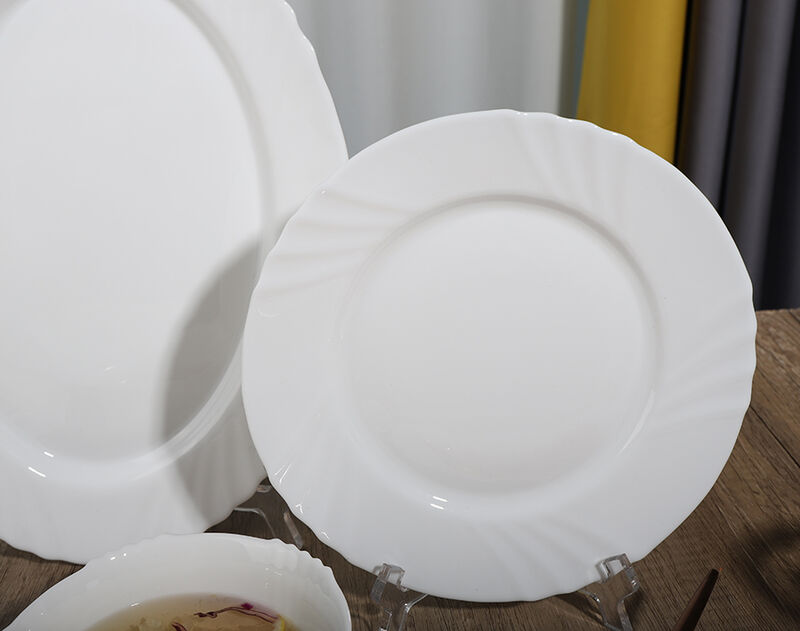 کارخانه جدید تولید کننده ظروف شیشه ای عقیق سفید سفارشی ظروف غذاخوری