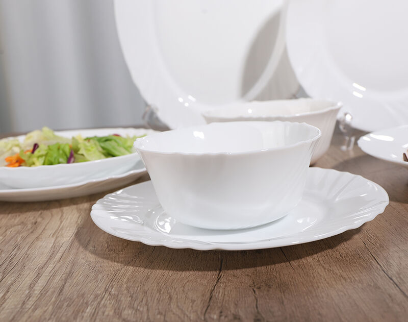 کارخانه جدید تولید کننده ظروف شیشه ای عقیق سفید سفارشی ظروف غذاخوری