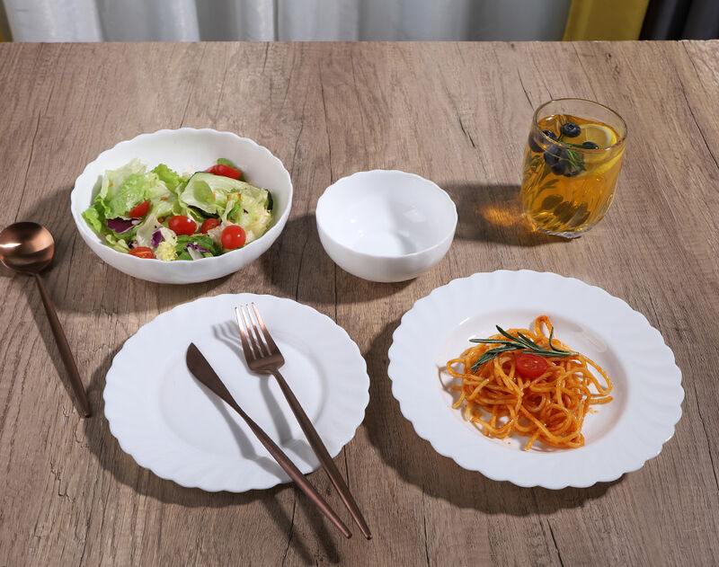 أطباق وأوعية زجاجية من العقيق الأبيض الشركة المصنعة لأواني الطعام المخصصة