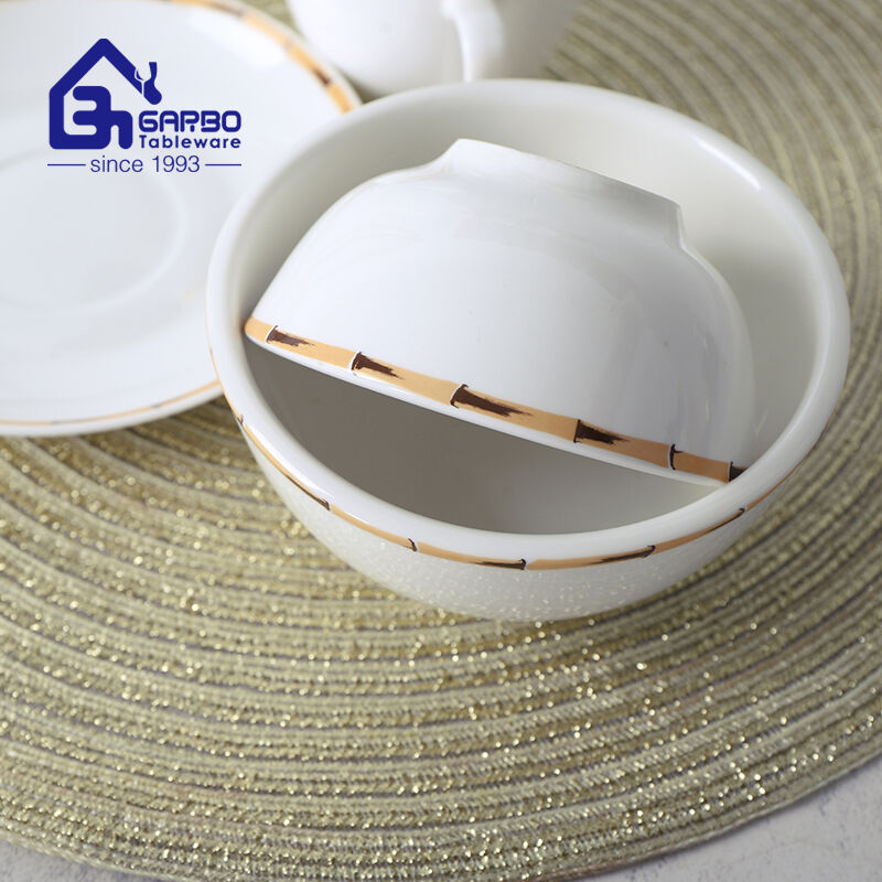 190ml under glazed porcelain rice bowl for single person home usage 