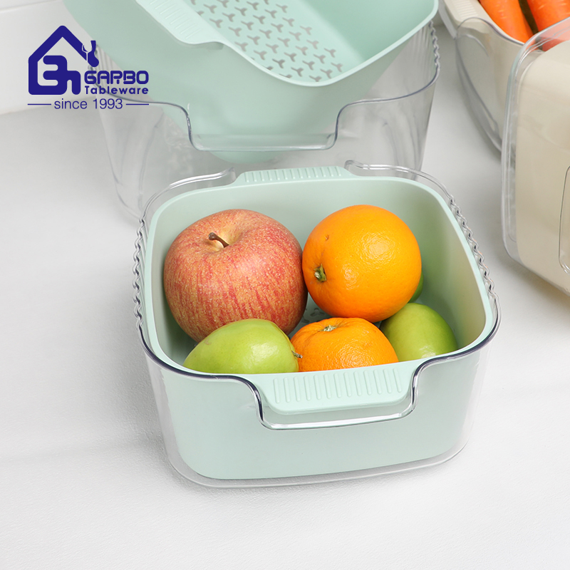 American market hot sale mint green colored plastic draining basket with handlec