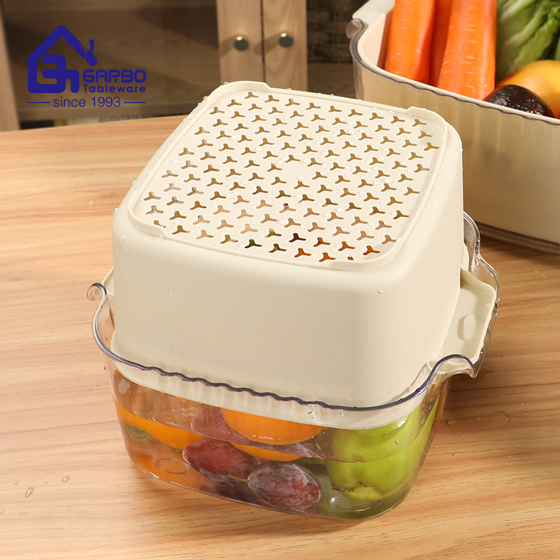 American market hot sale mint green colored plastic draining basket with handlec