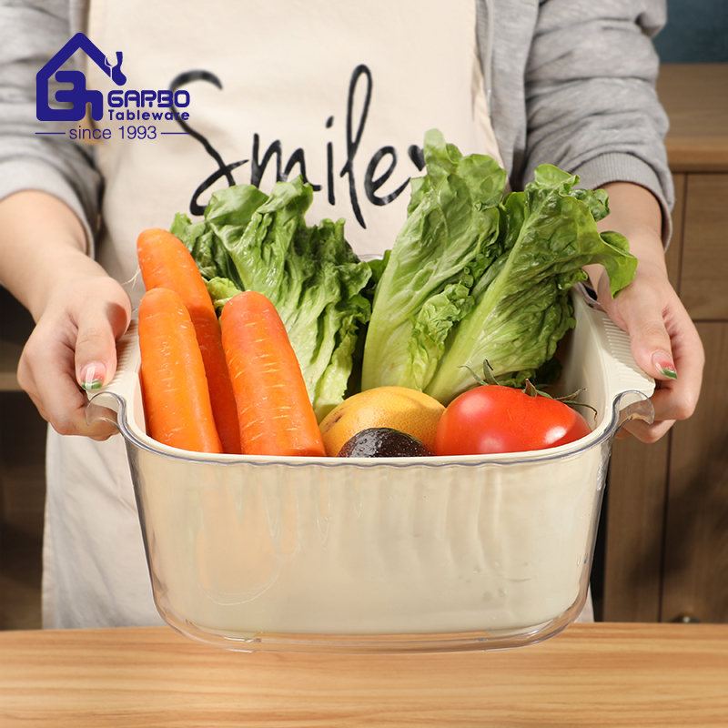 High Quality Household Kitchenware PET Drain Basket Plastic Vegetable Washing Basin Filter Fruit Basket