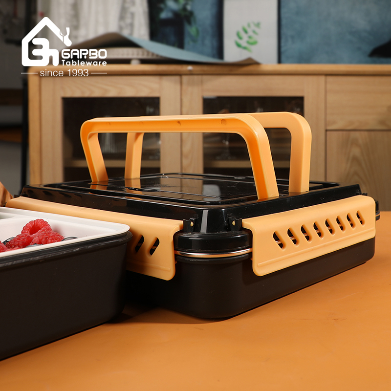 18/8 heavy duty stainless steel food container with spoon and chopsticks