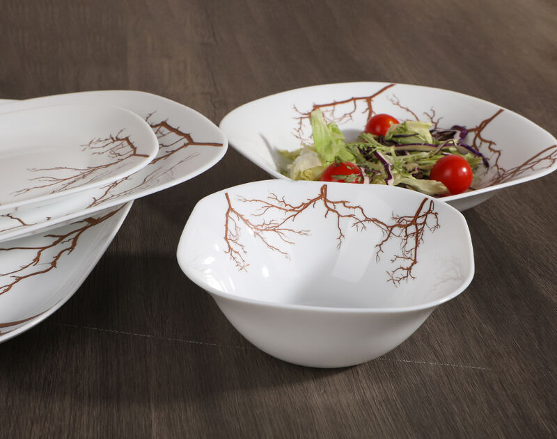 Factory wholesale opal dinnerware set of 25 with decorative flower