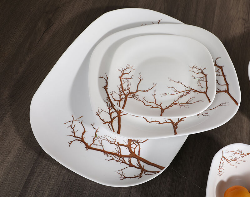 Factory wholesale opal dinnerware set of 25 with decorative flower