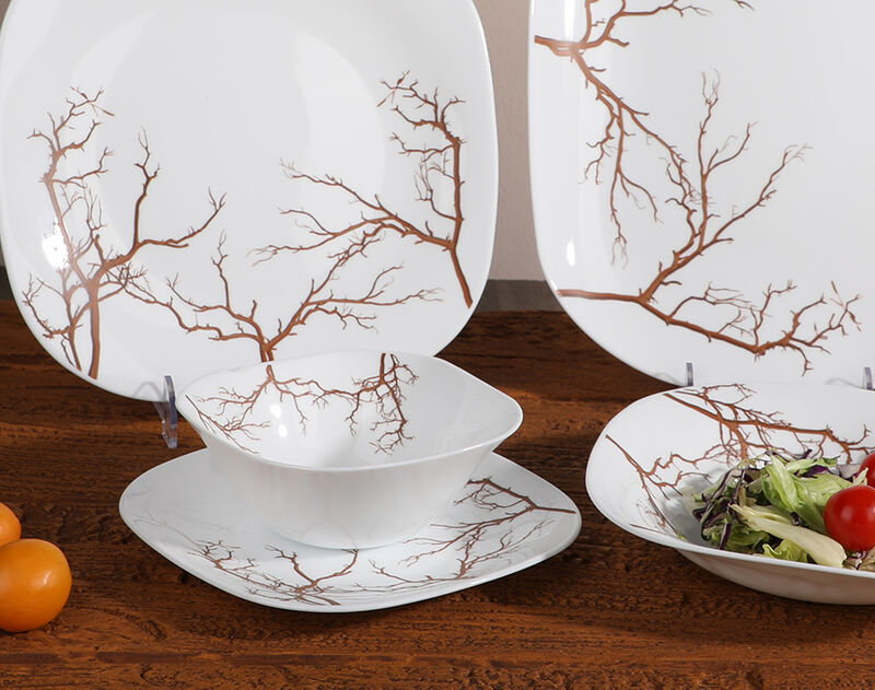 Factory wholesale opal dinnerware set of 25 with decorative flower