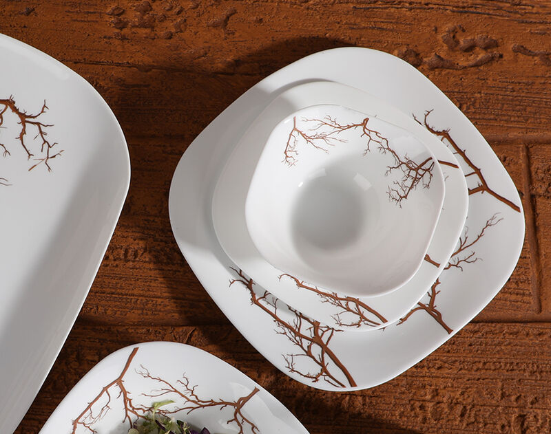 Factory wholesale opal dinnerware set of 25 with decorative flower