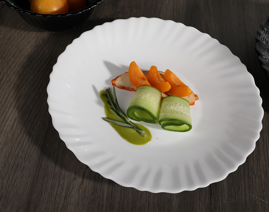 Black White Opal Glass Bowls Plates with Santa Claus Printing