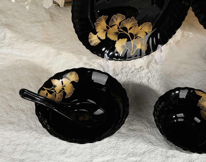 Wholesale Home Table Black Opal Dinnerware Set of 33pcs 