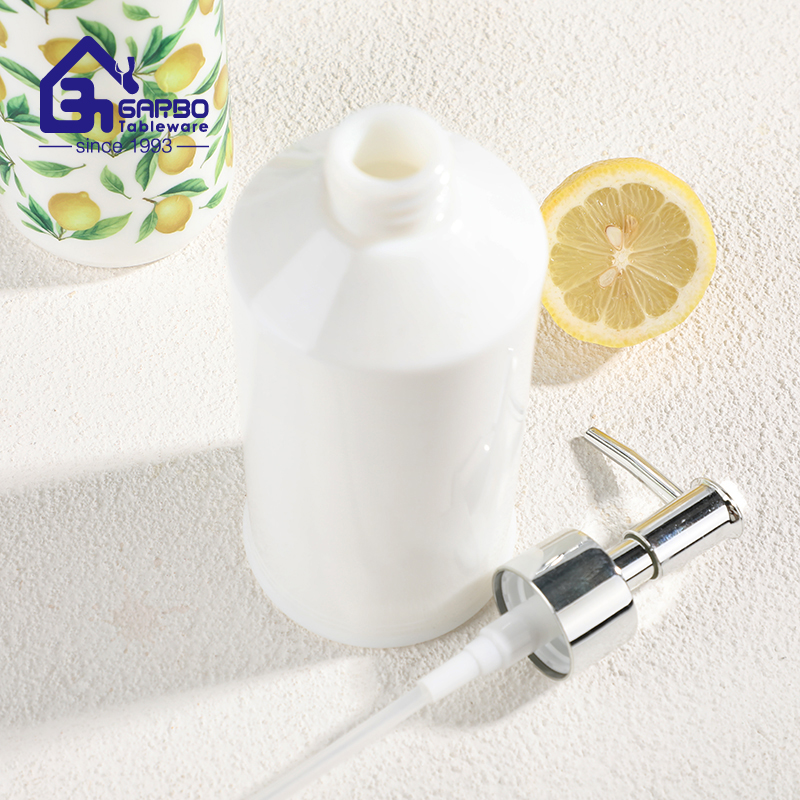 Custom-made white opal glass hand sanitizer dispenser bottles