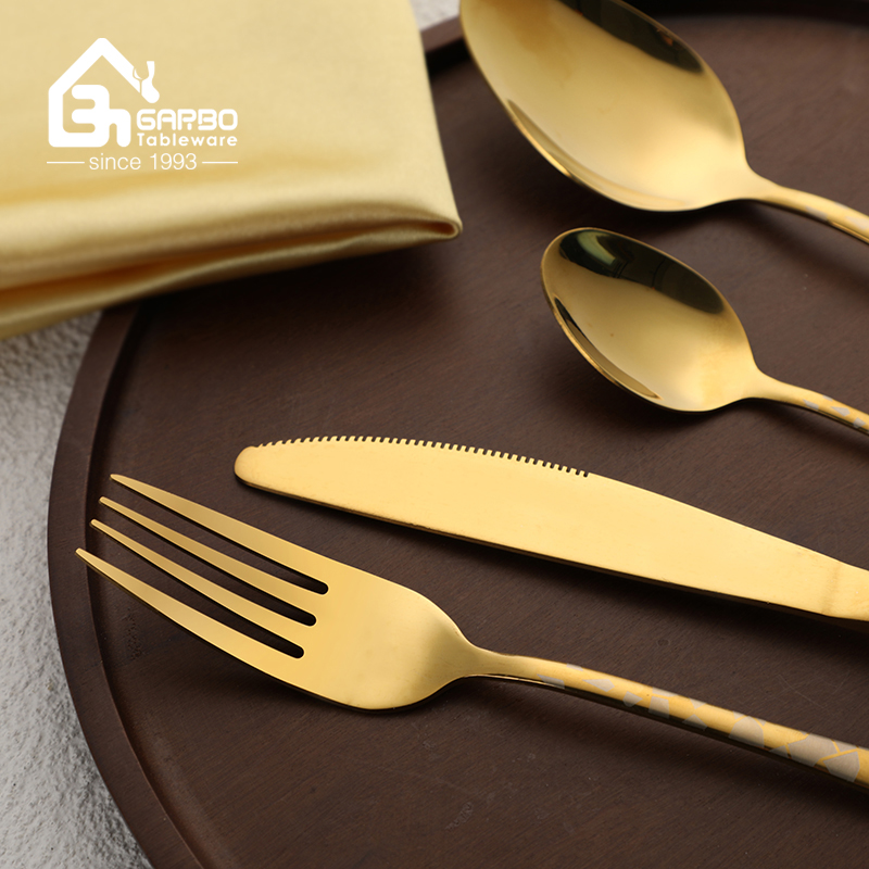 new design godle and grey color dinner knife for home 