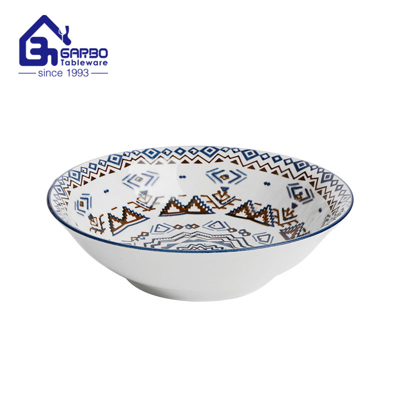 850ml porcelain bowl with underglazed decal for wholesale