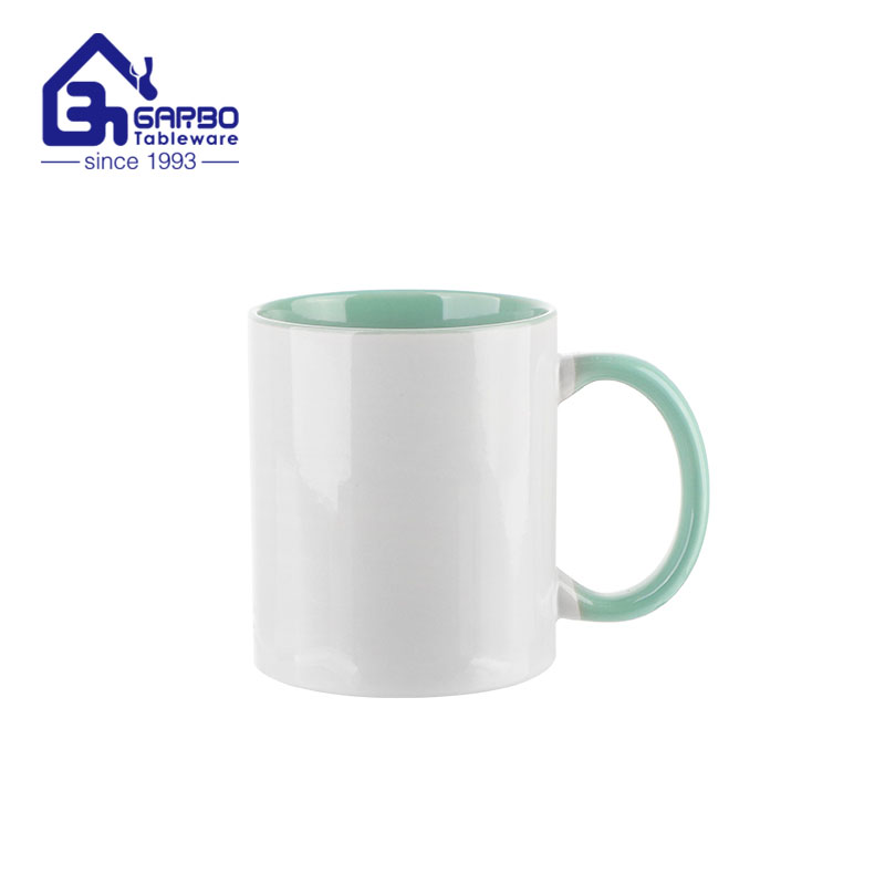Stoneware water mug with fresh color handle ceramic coffee mugs for office and home