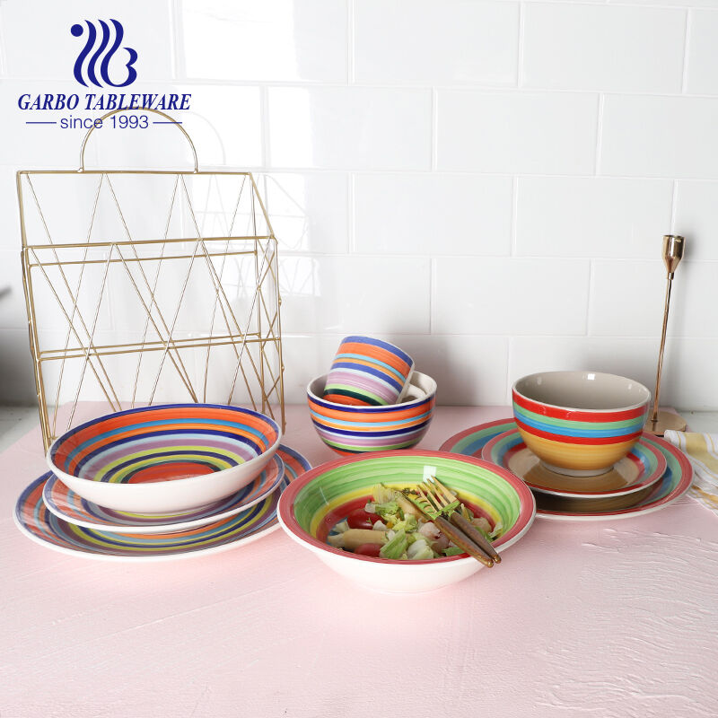 Unveiling the Artistry: Hand-Painted Stoneware Dinner Set from Garbo International