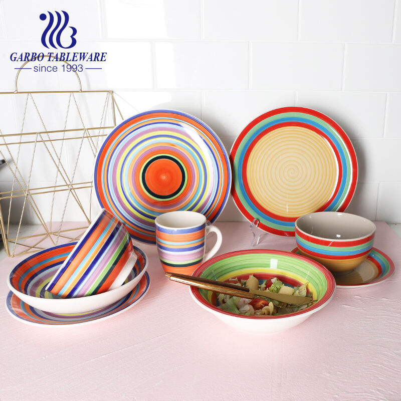 Unveiling the Artistry: Hand-Painted Stoneware Dinner Set from Garbo International