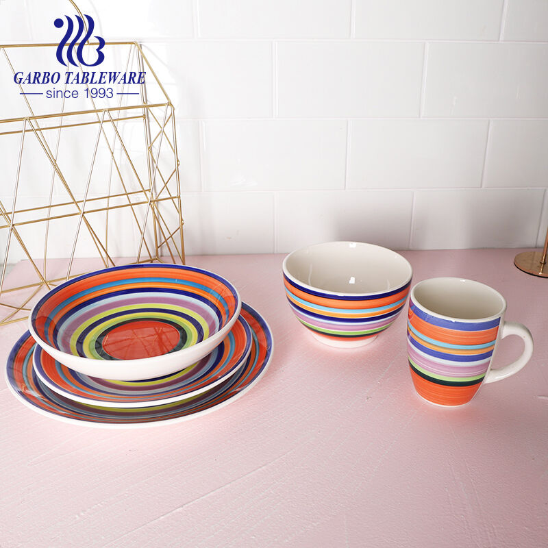Unveiling the Artistry: Hand-Painted Stoneware Dinner Set from Garbo International