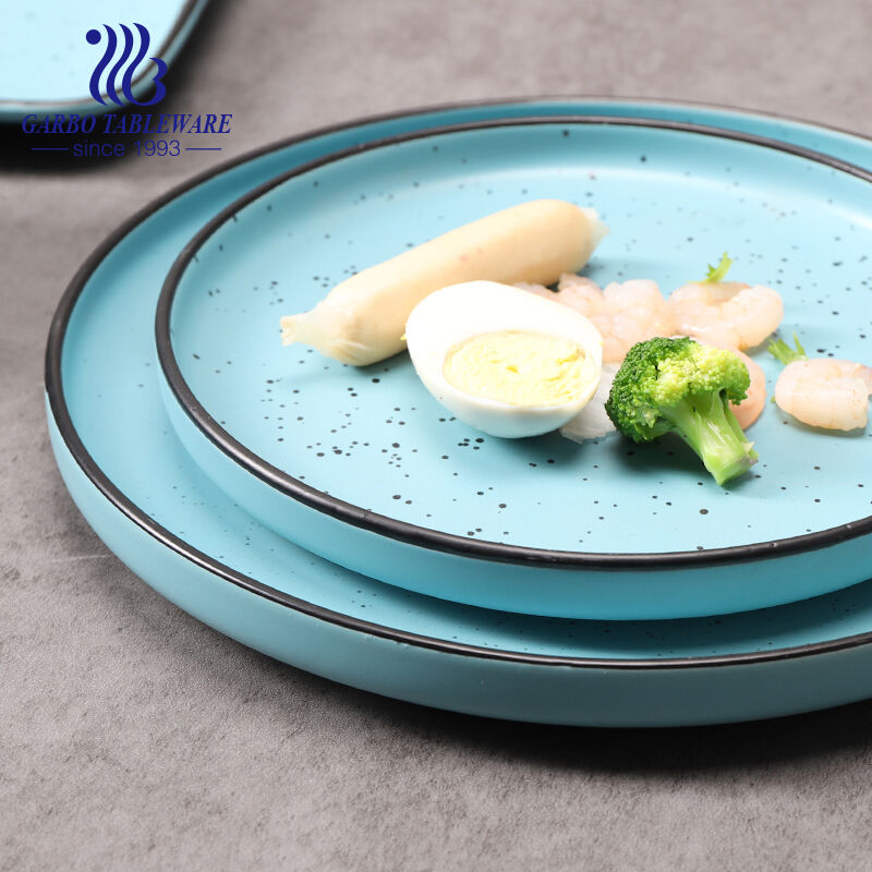 جاذبية مجموعة العشاء المصنوعة من الخزف الحجري المصقول الملون بتصميم جديد من Garbo International