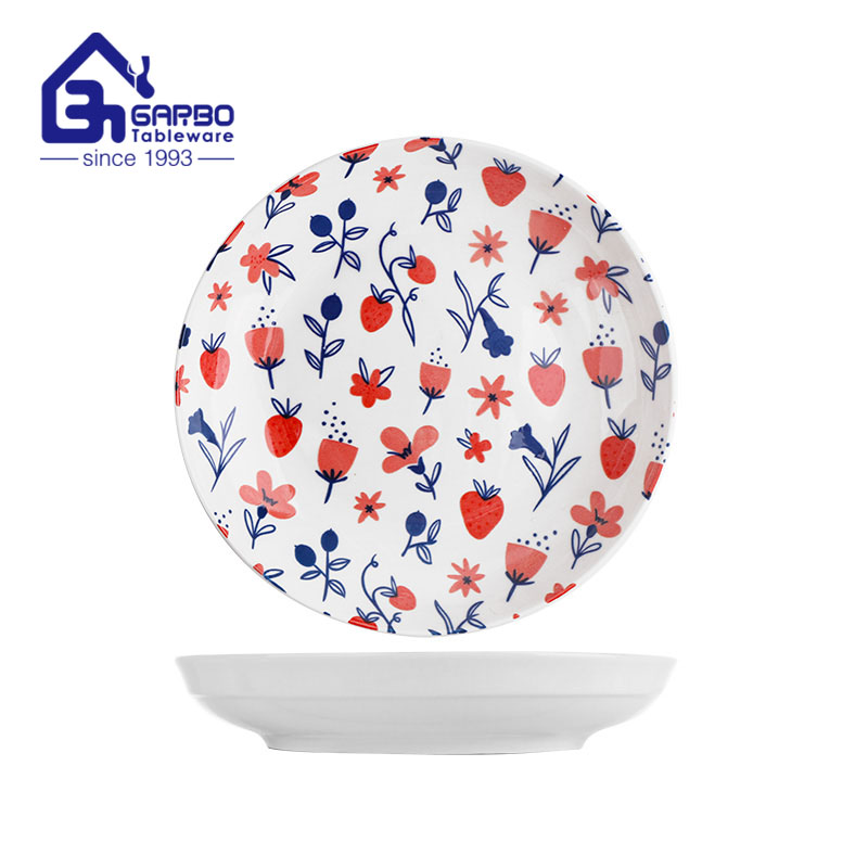 Wholesale China factory high quality porcelain plate with fruit design printing