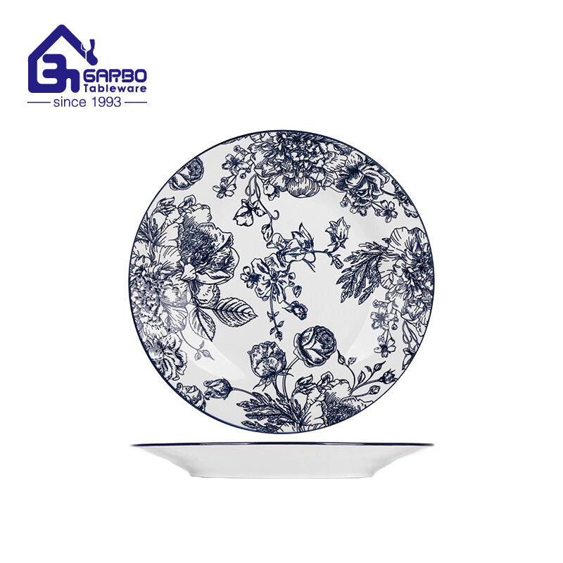 Classic blue and white floral design dessert plate