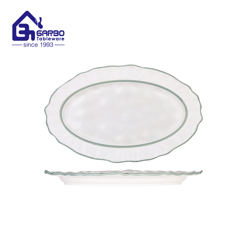 Garbo 12-Inch Reinforced Porcelain Plate with Scalloped Edge