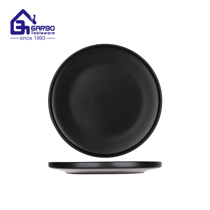 10.55 inch stoneware black color glazed plate
