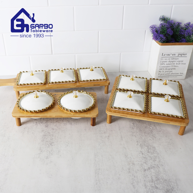 Research report on the international market development potential of ceramic small bowl with lid and electroplated edge with bamboo stand set