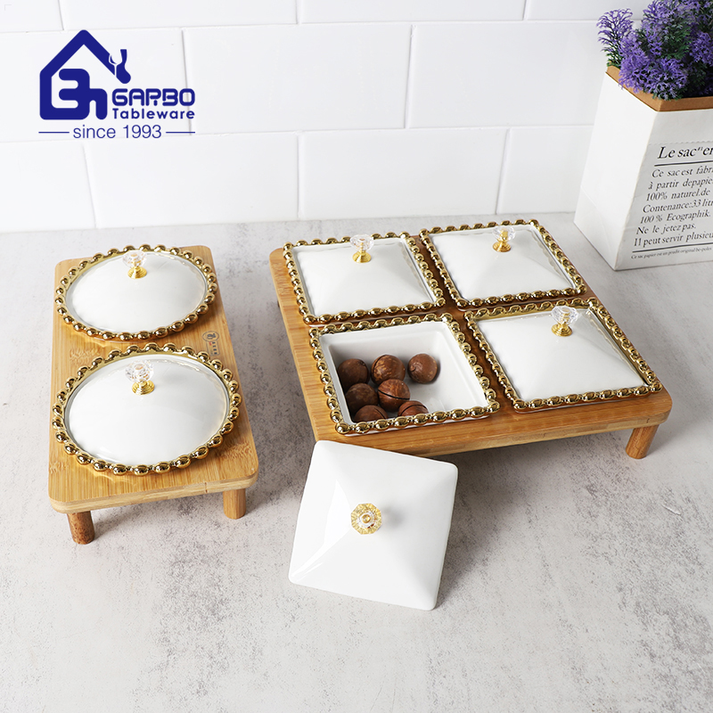 Research report on the international market development potential of ceramic small bowl with lid and electroplated edge with bamboo stand set