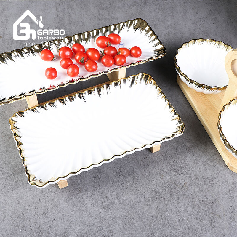 Question and answer recommendation: Chaozhou-made reinforced porcelain electroplated gold with wooden frame ceramic set, showing quality and style