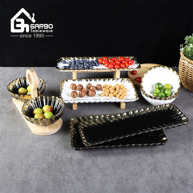 Question and answer recommendation: Chaozhou-made reinforced porcelain electroplated gold with wooden frame ceramic set, showing quality and style