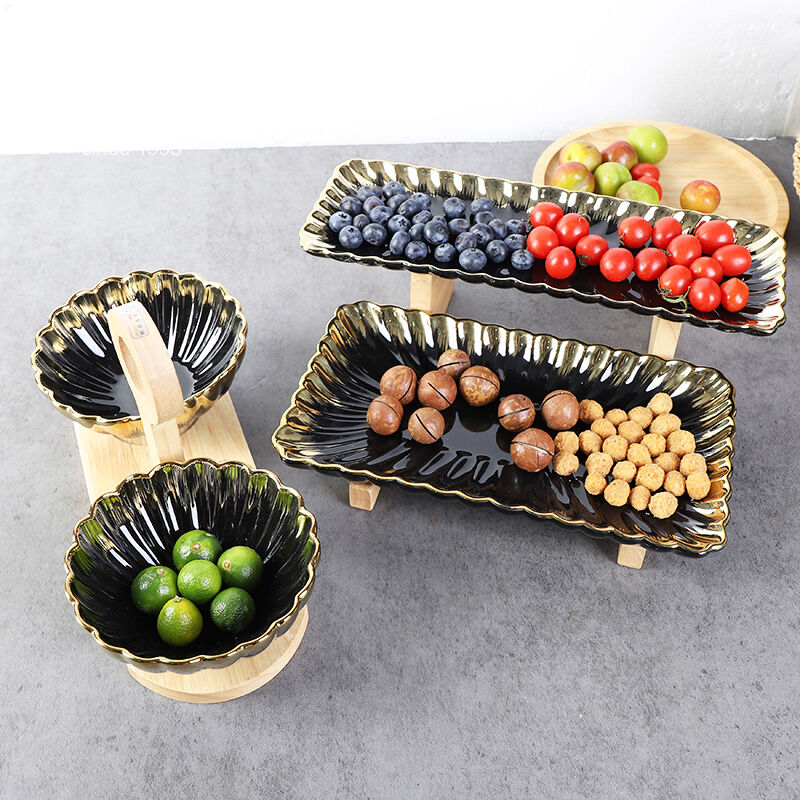 Question and answer recommendation: Chaozhou-made reinforced porcelain electroplated gold with wooden frame ceramic set, showing quality and style
