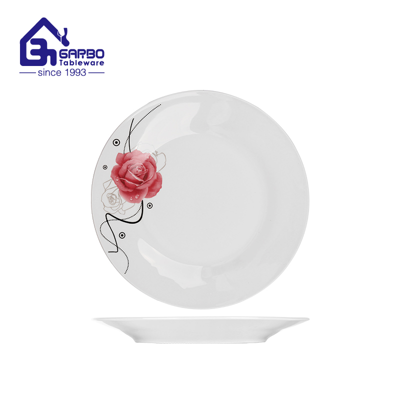 9-Inch Floral Decal Stoneware Plate