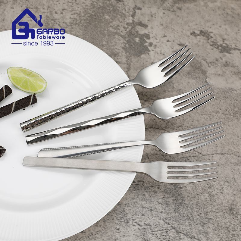 Silver Stainless Steel Cutlery Matte Polish Dinner Fork for Home Use