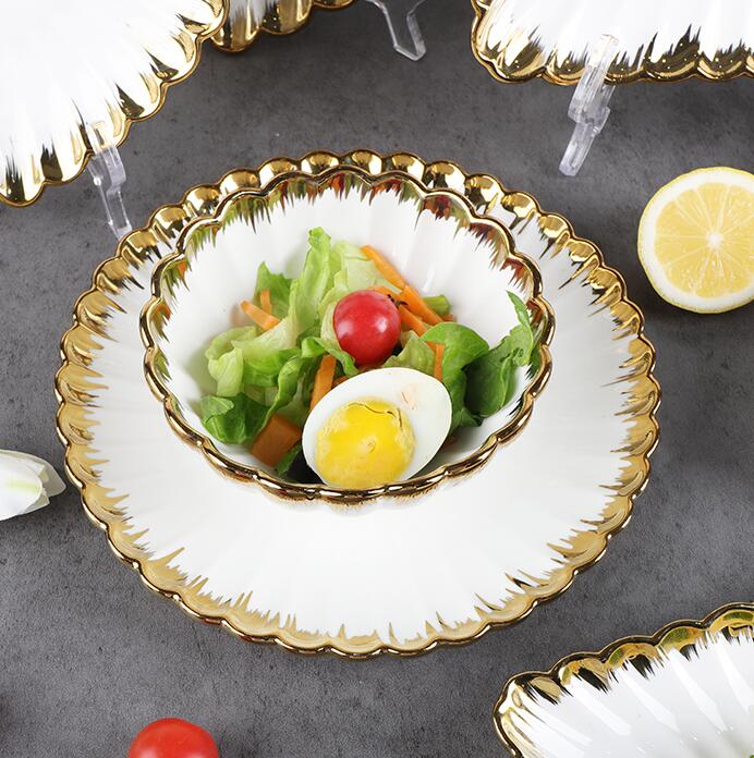 golden plated ceramic tableware