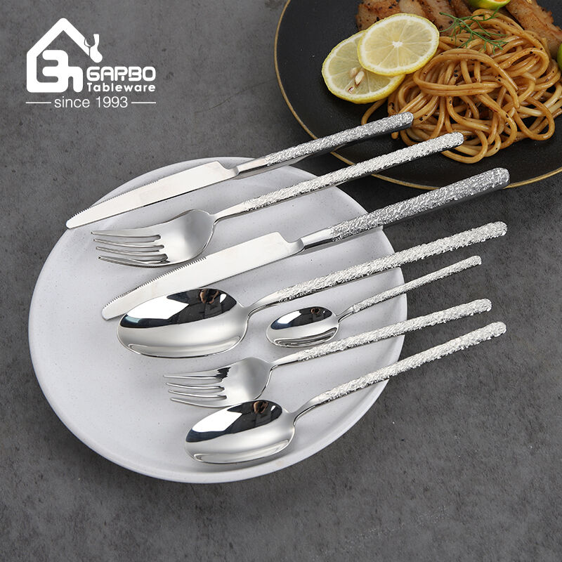 Shiny Polish Food Grade Cutlery Vintage Style Home Hotel Use Knife Fork and Spoon Set