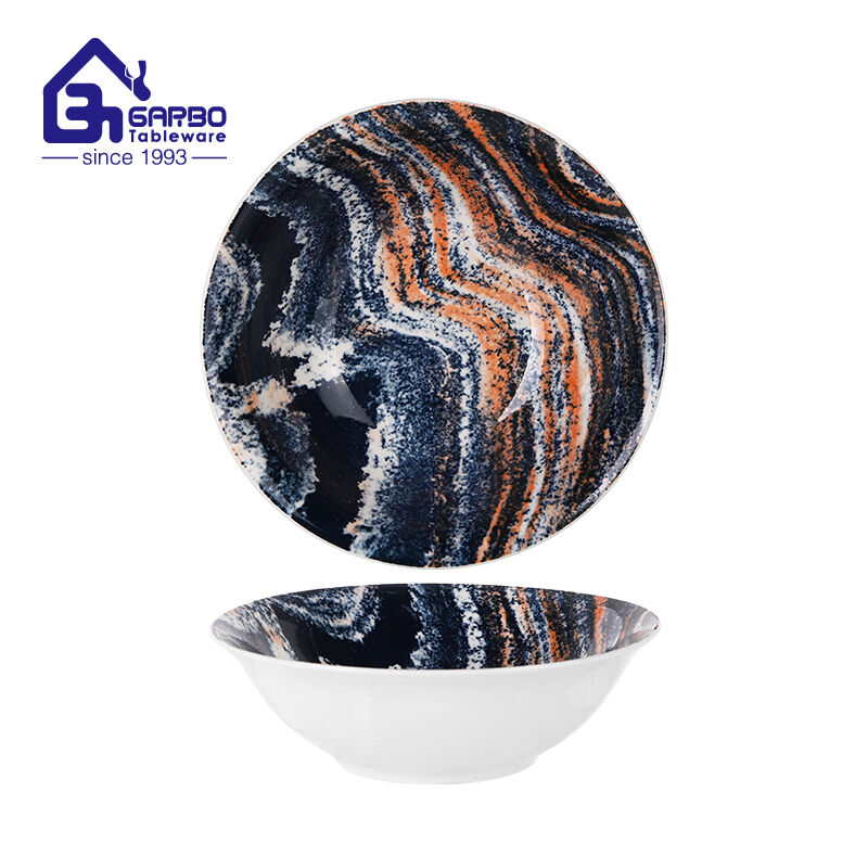 8 Inch Under Glaze Color Marble Pattern Ceramic Rice Bowl 8 Inch Under Glaze Color Marble Pattern Ceramic Rice Bowl
