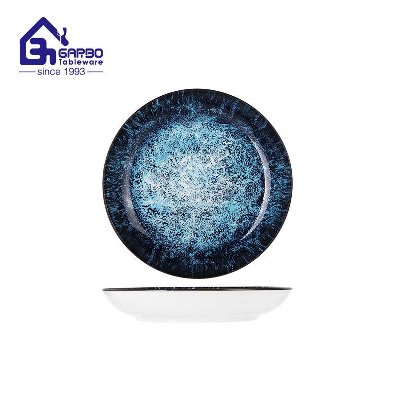 8-inch stoneware dinner plate passing food-grade testing with customized package