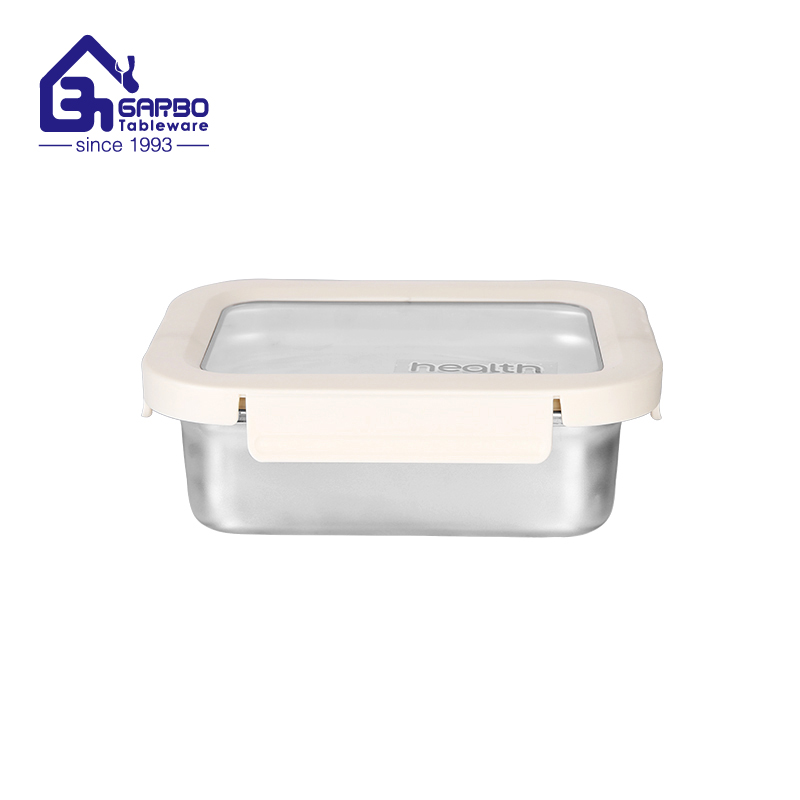 Rectangular Shape 304 Stainless Steel Lunch Box with Plastic TPS PP Lock Lid