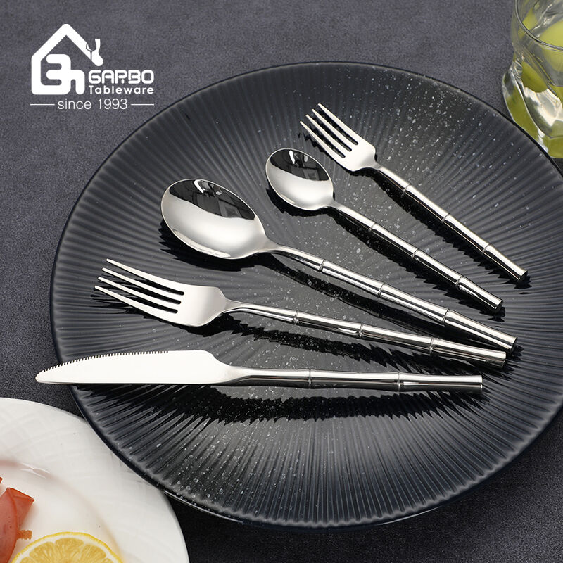 Bamboo Design Handle 5 and 20 Piece Stainless Steel Cutlery Set in Stock Bamboo Design Handle 5 and 20 Piece Stainless Steel Cutlery Set in Stock