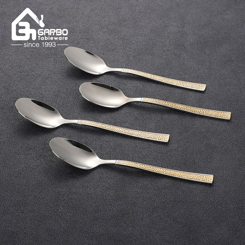 Gold Paint Embossed Handle Jiayang Factory Stainless Steel Cutlery Set Gold Paint Embossed Handle Jiayang Factory Stainless Steel Cutlery Set