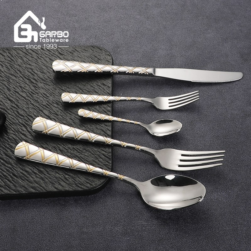 High Quality Mirror Polished Luxury Golden Handle Stainless Steel Flatware High Quality Mirror Polished Luxury Golden Handle Stainless Steel Flatware