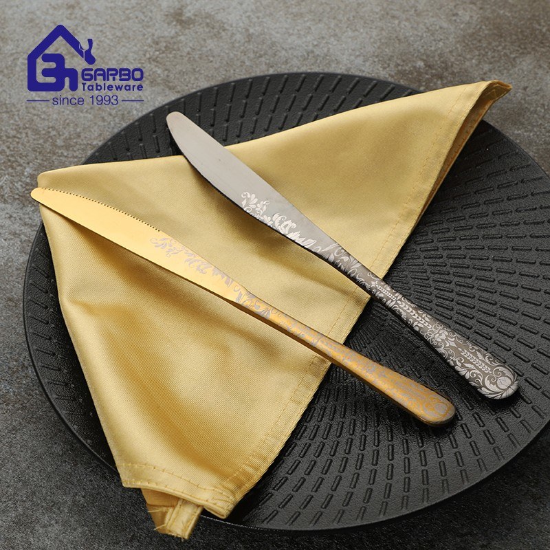 new design godle and grey color dinner knife for home