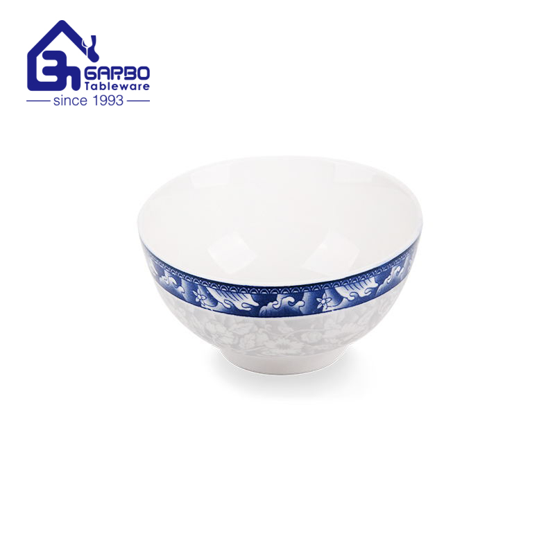 5inch classic ceramic bowl with outside underglazed decal for home 