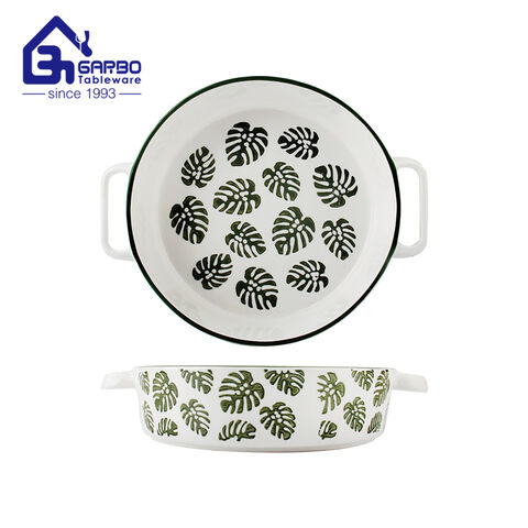 Tazón de cerámica clásico de 5 pulgadas con calcomanía exterior esmaltada para el hogar