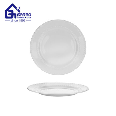 Plato de porcelana fina de porcelana fina, placa lateral de forma redonda de 6 pulgadas para uso en restaurante de hotel en casa