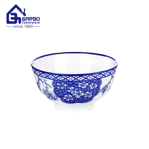 Cuenco de arroz de cerámica, cuencos de porcelana con diseño de flores de 120mm de ancho