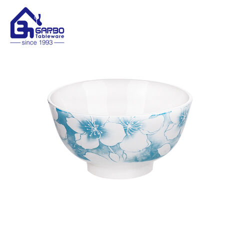 Cuenco de arroz de cerámica, cuencos de porcelana con diseño de flores de 120mm de ancho