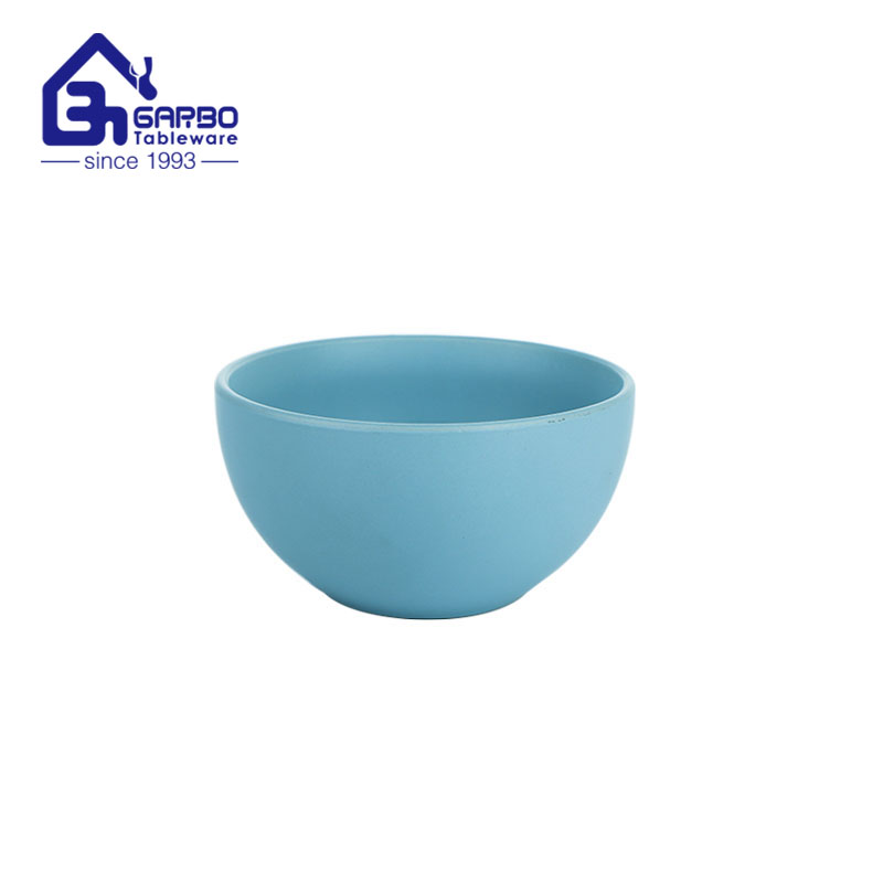 640ml deep stoneware bowl with blue color glazed for eating noodles