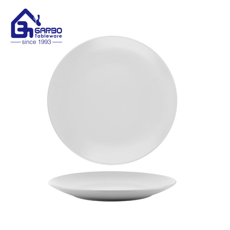 Juego de platos hondos de porcelana con forma de flor de plato de cerámica blanca transparente en stock