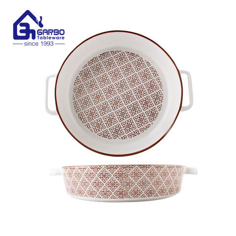 Plaque de cuisson en porcelaine de 11.6 pouces avec motif imprimé fraise